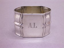ART DECO SERVIETTENRING, 800er SILBER, R. KRAFT PFORZHEIM, MONOGRAMMGRAVUR "AL"