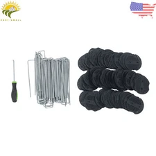 Landscape Staples With Gasket Washer Caps Vapor Barrier Stakes 6 Inch 100 Pack