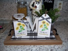 You are my Sunshine Sunflower sign Tiered Tray Farmhouse Summer Kitchen decor