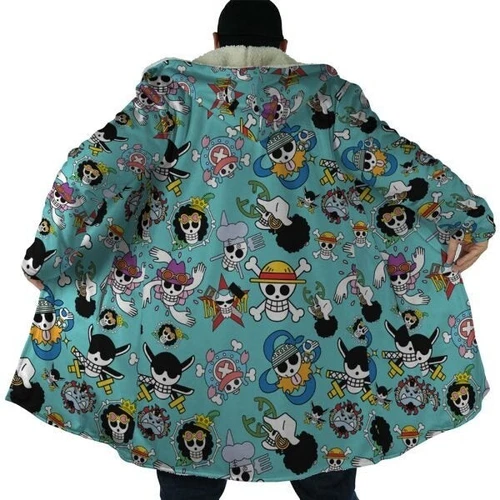 Jolly Roger AOP Hooded Coak Coat | Unique & Stylish Fantasy Apparel 2024 - product listing photo