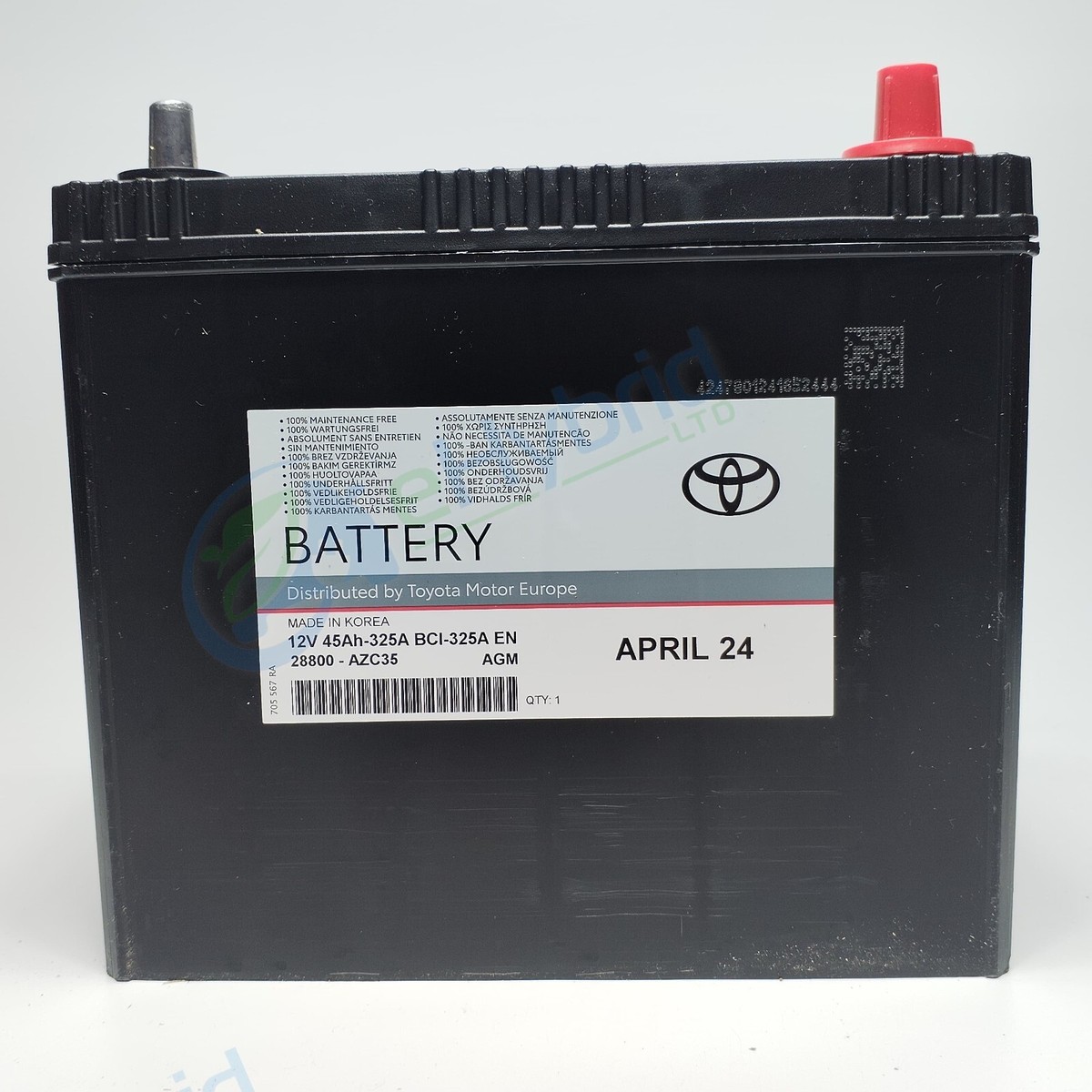 Lexus IS300H Battery Genuine 12V 45AH Auxiliary Battery Oem 28800
