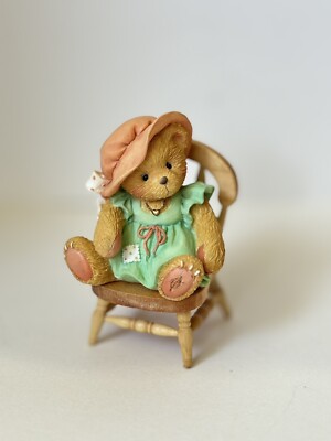 Cherished Teddies 1993 Girl on Wooden Chair  A Mums Love Bears All Things 