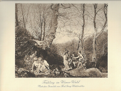 Frühling im Wiener Wald Ferdinand Georg Waldmüller - Alter Druck 1916 Bild Print