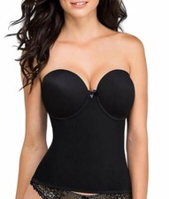 U Choose Va Bien 1503 Ultra Lift Hourglass Bustier w/Garter UW Strapless Bra NWT
