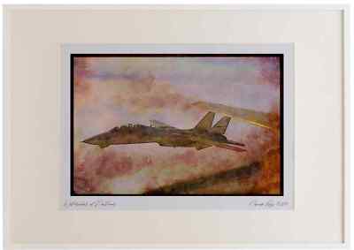 496049 US Navy F 14 Tomcat Aquarell Bilderrahmen Ltd Ed A3