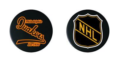 NHL Established 1932 Philadelphia Quakers Logo Souvenir Hockey Puck NEW