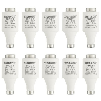 16A DII E27 R021 Spiral-Keramik-Sicherungen gG Diazed Sicherungseinsätze 500VAC