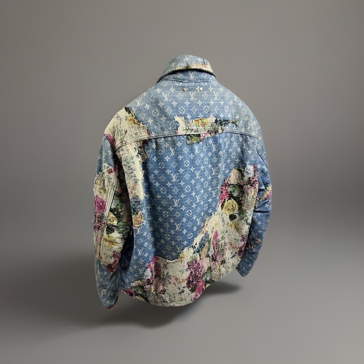 LOUIS VUITTON XL 花柄刺繍ジャンパー Louis Vuitton x Virgin Abloh - Floral Monogram Padded Denim Jacket