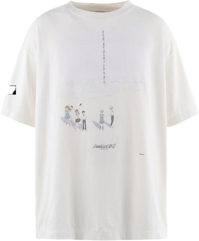New M Men SAINT MXXXXXX × Evangelion White T-shirt Discontinued rare Rei Ayanami