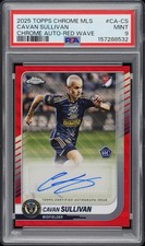 2025 Topps Chrome MLS Cavan Sullivan Auto Red Wave /5 PSA 9 RC Pop 2