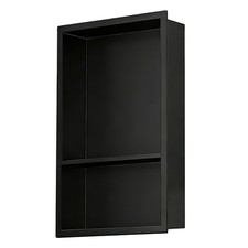 Recessed Wall Niche Cabinet 18"x12", Matte Black Stainless Steel, Shower Niche