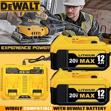 2Pack For DeWalt 20V 20Volt Max XR 12.0AH Lithium Ion Battery DCB206-2 / Charger