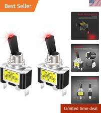 Compact 12V 30A Toggle Switch with Red LED - Perfect for UTV  Vehicles 2PCS 