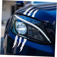 4Pcs Car Stickers Vinyl Claw Marks Decals for Men,Car Light PVC Material White