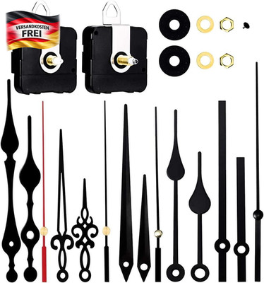 Uhrwerk-Set für DIY Reparatur Quarz, leise, 16/20 mm, Schwarz, 2 Stück