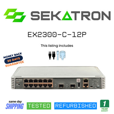   Juniper Networks EX2300-C-12P 12× Gigabit PoE+   2× 10G SFP+ Compact Switch  