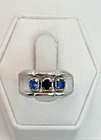 STUNNING .925 Vintage Sterling Silver Estate Ring Size 5 Multicolor stone