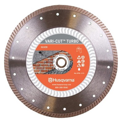 HUSQVARNA Vari-Cut Turbo 6 DiamondSawBlade,Diam:6'',Thick:0.09'' 55TC03