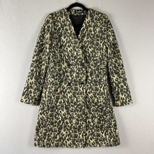 Cappotto Adele Fado Leopardato Donna 42 Medium Made in Italy Classico Mob Moglie Safari