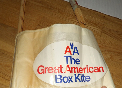 Vtg 1960/70s American Airlines Great American Box Kite Unassembled Paper & Wood