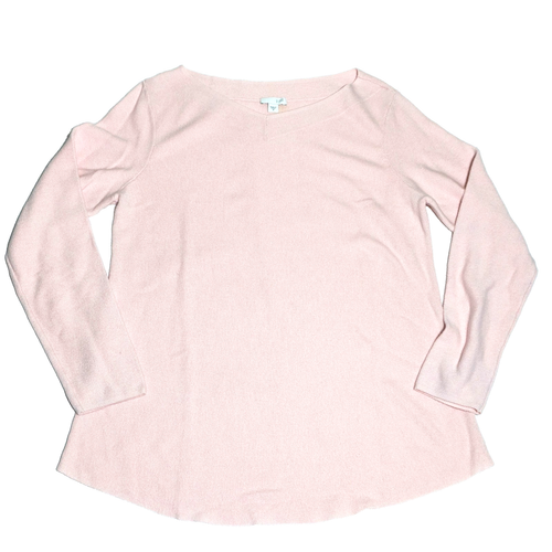 J Jill Pink Knit Top Womens M Long Sleeve Crewneck Soft Casual Pullover