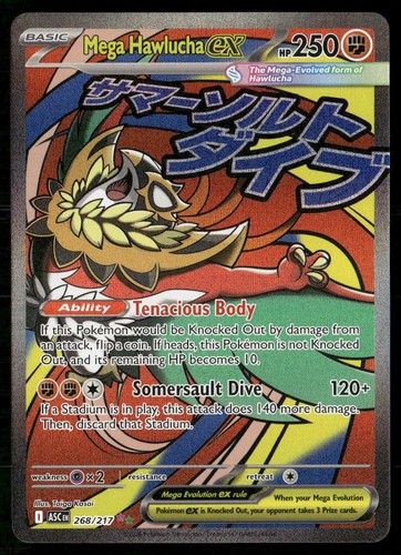 MEGA HAWLUCHA EX 268/217 MEGA ATTACK RARE ASCENDED HEROES POKEMON HOLO NM
