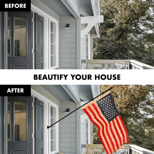 Combo Pack: 5 Ft Tangle Free Aluminum Spinning Flagpole (Black) & USA - Picture 3 of 9