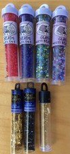 Seven Tubes Assorted Beads - E Beads - Multi Bead Mix - Bugle Beads - Seed Beads