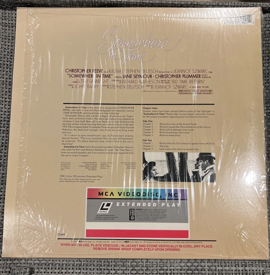 Somewhere in Time LaserDisc 1980 Romance MCA Videodisc Extended Play - Image 2 of 2