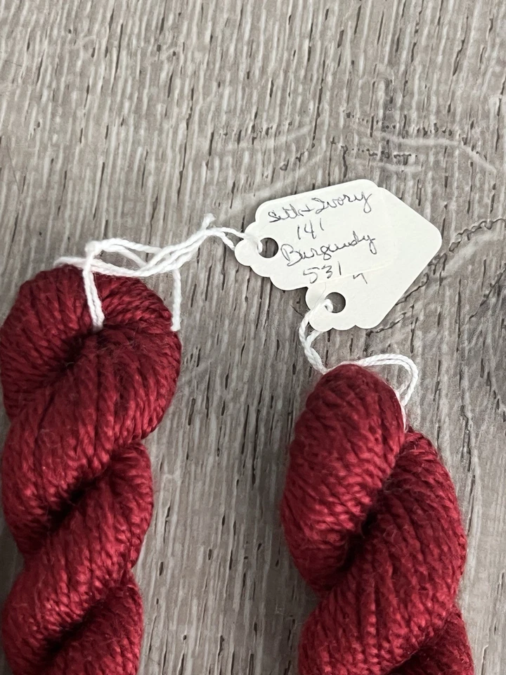 Thread Lot 5 skeins of Silk & Ivory Needlepoint Burgundy REDS 531 - Image 2 of 2