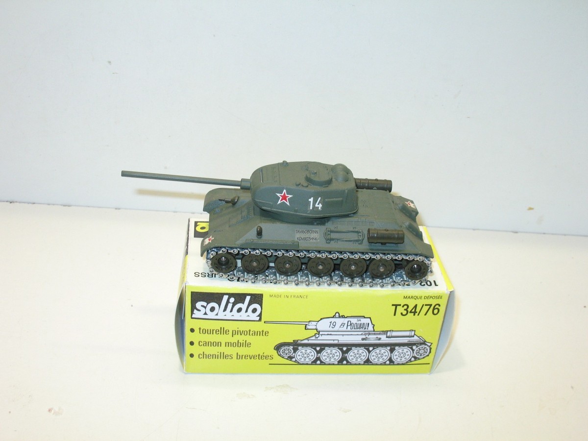 Miniature Char Russe T34/76 - Solido 1:50 - Véhicule Militaire URSS Métal - Occasion
