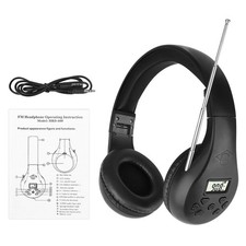 2 AA batteries Power Not Included Foldable FM Radio Reception Headphone