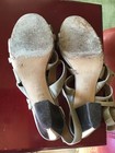 escada sandal sz 9 good condition block heel taupe patent leather — photo 4