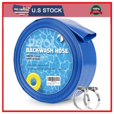 2 inch x 100 ft Pool Backwash Hose Heavy Duty Reinforced Discharge with Clamp