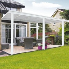 Deluxe ALU Terrassenüberdachung Terrassendach Überdachung weiß