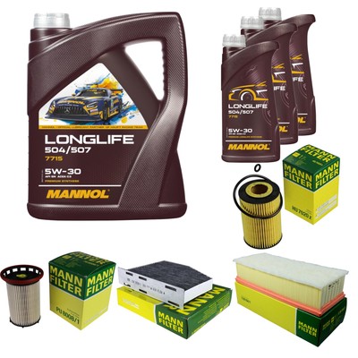 MANN Inspektionspaket 8L MANNOL Longlife 504/507 5W-30 für VW Tiguan 5N_ 2.0