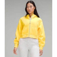 Lululemon Scuba Oversized Cropped Zip Hoodie utility Yellow full zip XS S