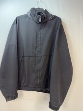 Vintage 90s Pacific Trail Windbreaker Jacket Men  s L Black Hooded Outdoor Shell