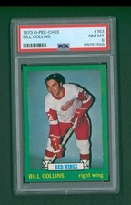 1973 O-Pee-Chee Hockey Card - #163 Bill Collins, PSA 8 NM/MT