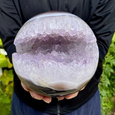4.91LB Amethyst Agate Geode Sphere Spiritual Energy Wealth Home Crystal Ornament
