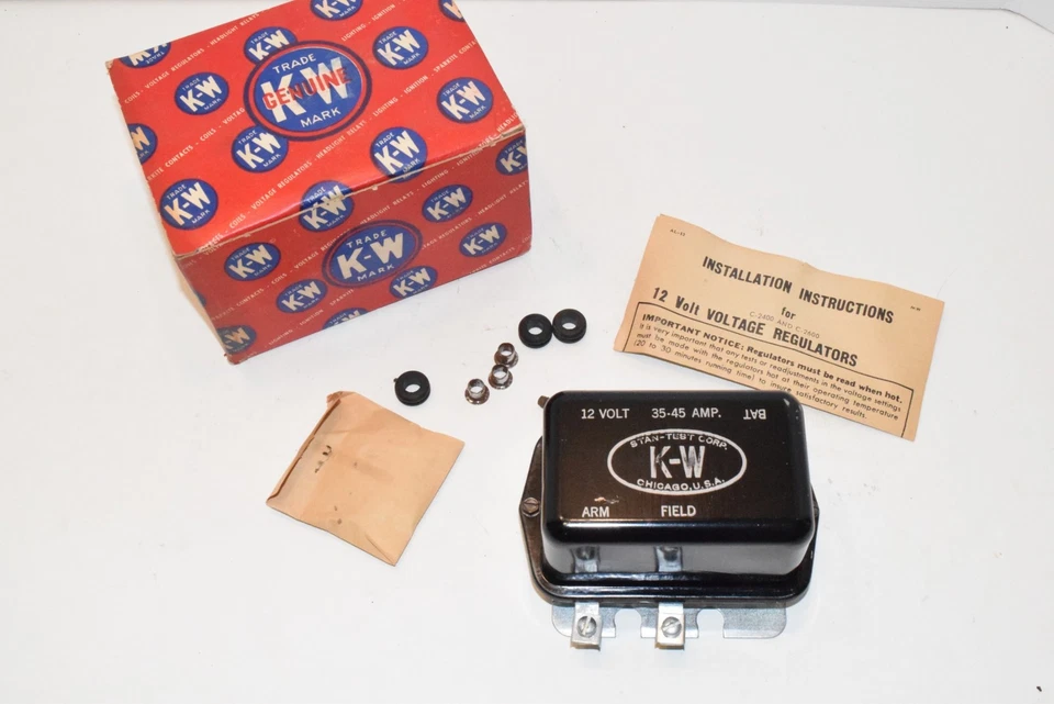 Nuevo de Lote Antiguo C2600 Regulador de Voltaje K-W 12V 35-45 Amperios Chrysler Dodge Desoto 1959 C42 Foto 2 de 4