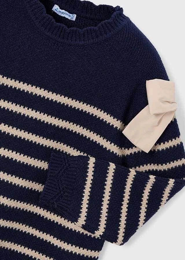 Mayoral Girls Navy Blue Knit Dress , size : 7,9,10y - Image 2 of 2