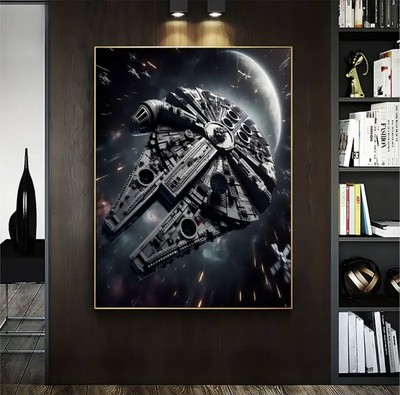 Star Wars Millennium Falcon Starship Canvas Poster. Gift Decoration 50x70cm