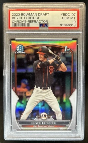 2023 Bowman Draft Bryce Eldridge Chrome 1st Refractor #BDC-107 Giants PSA 10