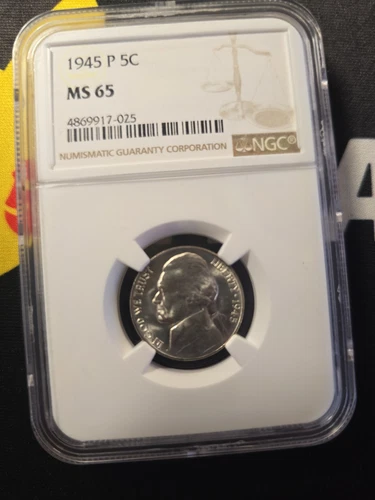 1945-P, 5 cent,  NGC, MS 65 (War Nickel)