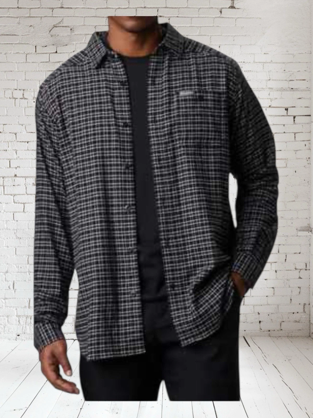 Columbia Men's Cornell Woods Flannel Long Sleeve Blue Gray Plaid Shirt 2XL EUC