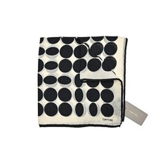 TOM FORD Silk Wool Dot Pocket Square White Black Made in Italy Used