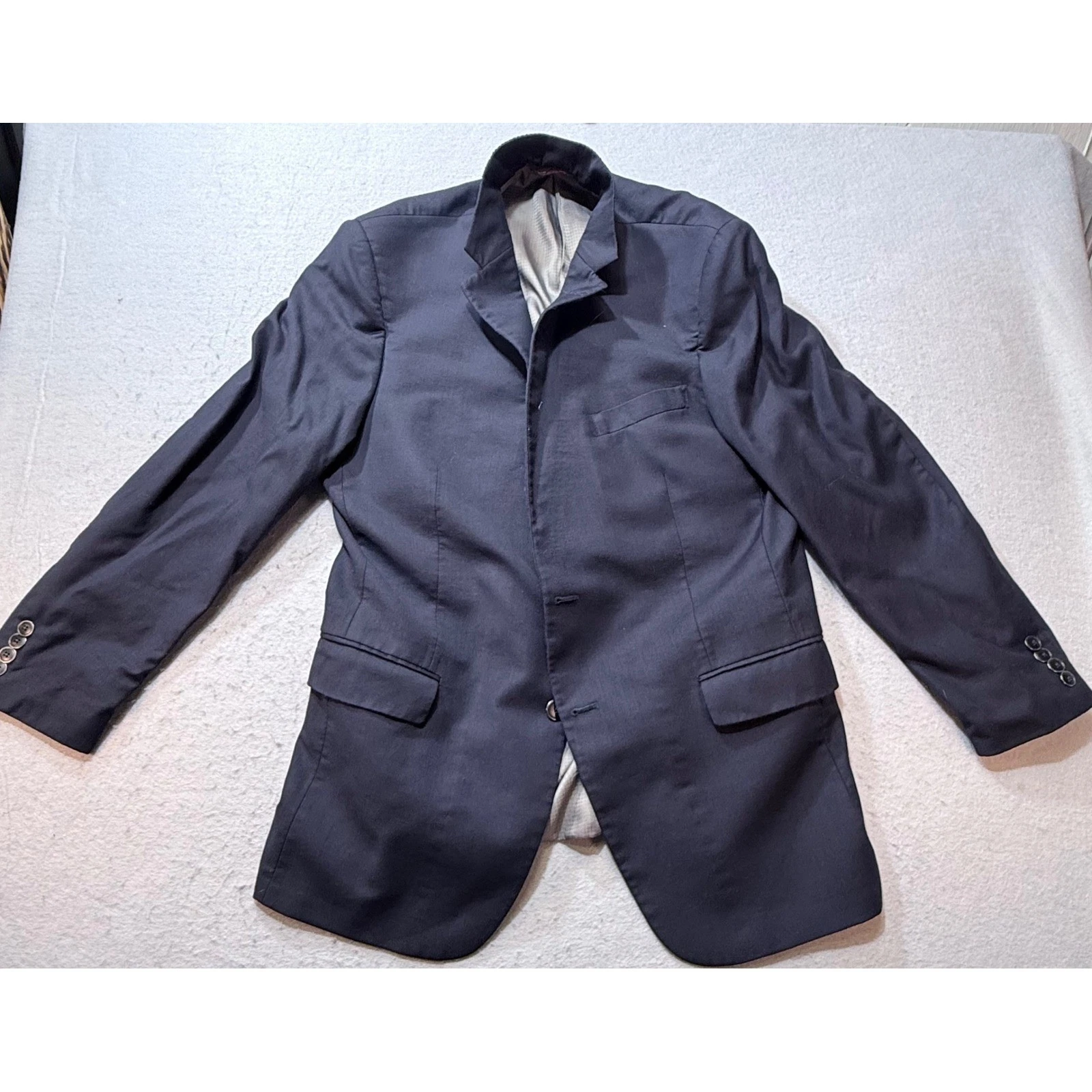 Hart Schaffner Marx Blazer 44L Navy Blue Tailored / Made in USA Sport Coat