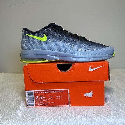 PS Nike Air Max Invigor Grey Black Green 749573-002 NEW Kids Youth Size 2.5Y