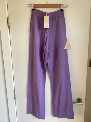 Tanzender Leopard weites Bein lila Jogginghose Hose Größe UK 8 neu mit Etikett weich bequem